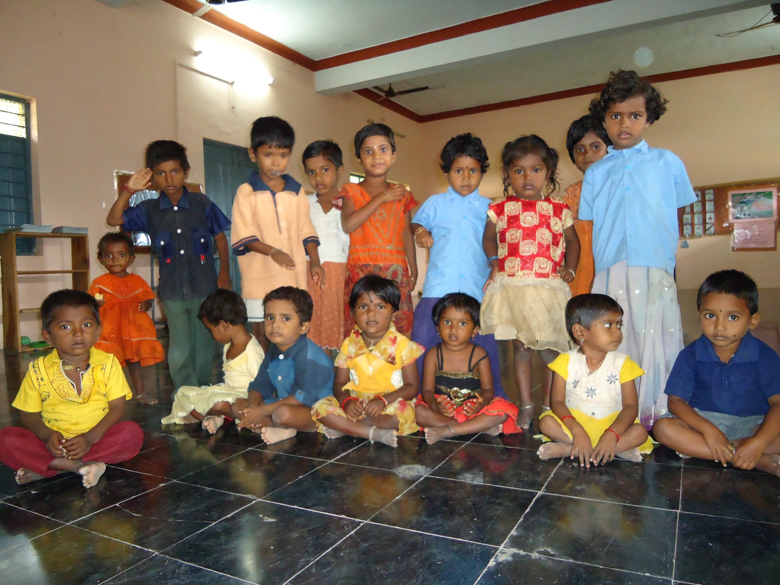 Children participating in a group learning activity